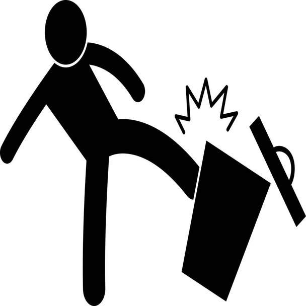 damaging destroy dustbin icon in Solid style - Vector, imagen