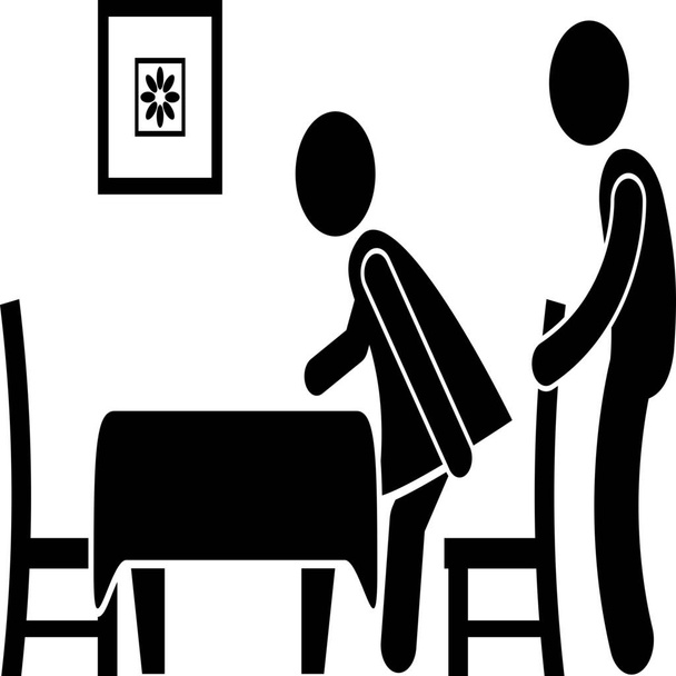 caring chair gentleman icon in Solid style - Vector, afbeelding