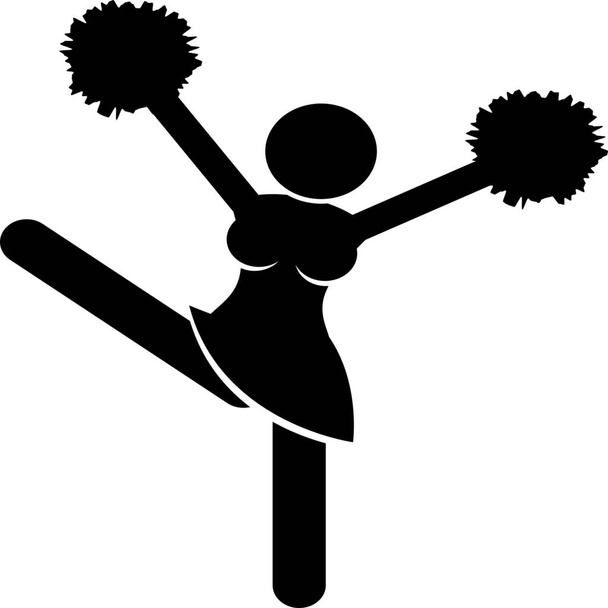 Cheerleader-Wettbewerb energetische Ikone im soliden Stil - Vektor, Bild