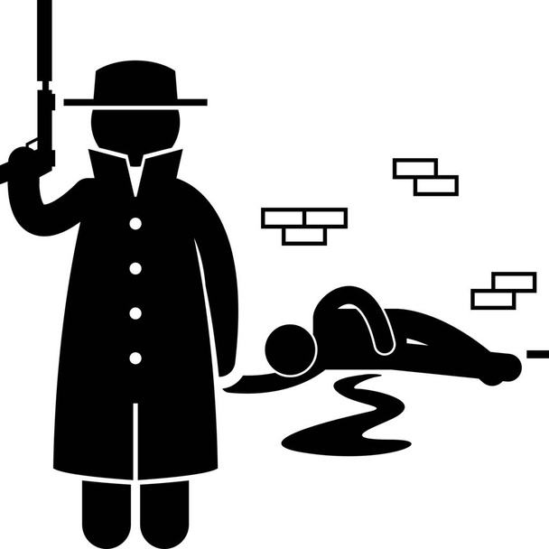 assassin assassination criminal icon in Solid style - Vektör, Görsel