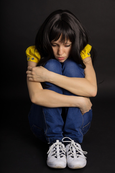 Frustrated girl sitting - Foto, Imagem