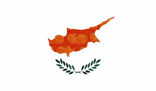 Zyperns Grunge-Flagge auf weißem Hintergrund. Vektorillustration. - Vektor, Bild