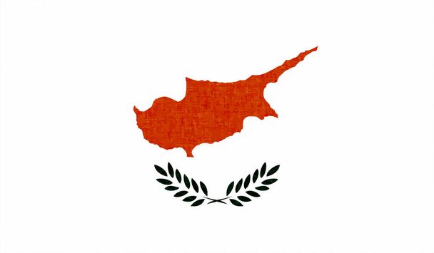 Bandera grunge de Chipre sobre un fondo blanco. Ilustración vectorial. - Vector, Imagen