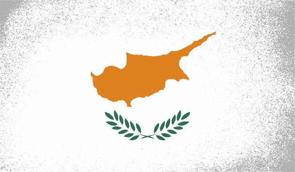 Bandeira grunge de Chipre em um fundo branco. Ilustração vetorial. - Vetor, Imagem