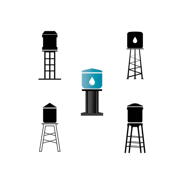 Σχεδιασμός λογότυπου εικονογράφησης διανύσματος πύργου νερού. - Διάνυσμα, εικόνα