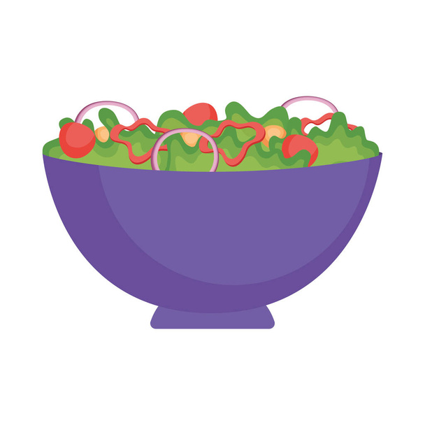 tazón de verduras saludables - Vector, imagen