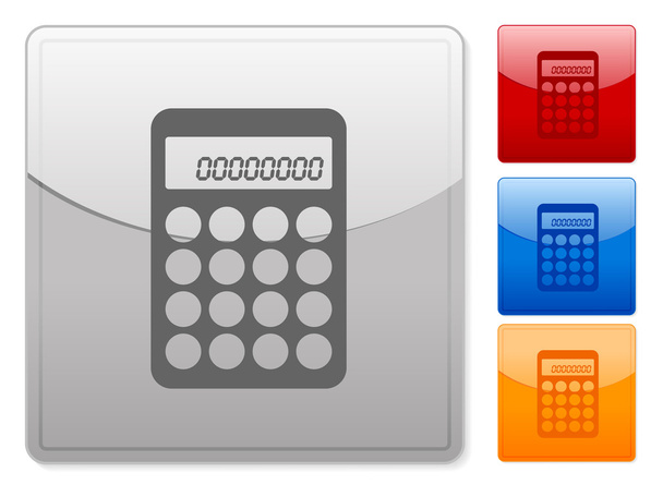 Color square web buttons calculator on a white background. Vector illustration. - Vector, Image