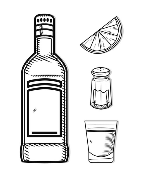 tequila related icons - Vector, Image