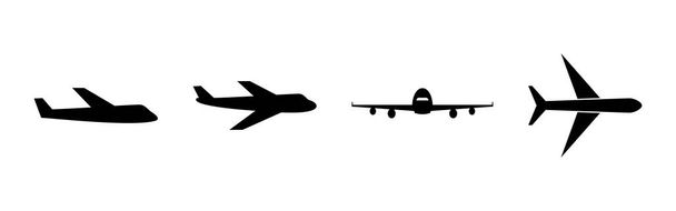 Ikona roviny nastavena. Vektor ikony letadla. Symbol letecké dopravy. Cestovní ilustrace. Symbol dovolené - Vektor, obrázek