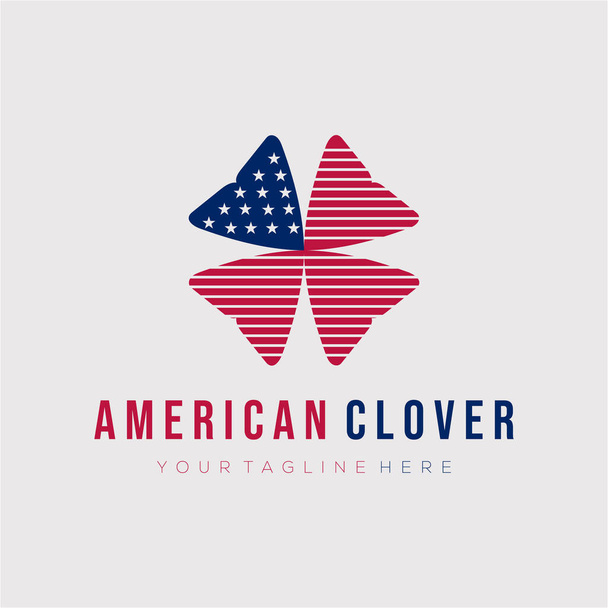 amerikaanse vier klaver blad logo vector illustratie ontwerp - Vector, afbeelding