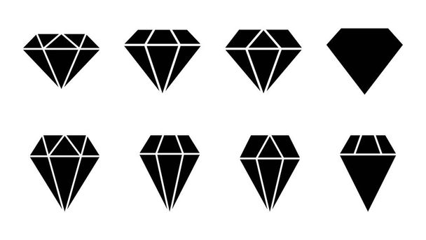 Diamant icoon set. diamant edelstenen vector pictogram. - Vector, afbeelding
