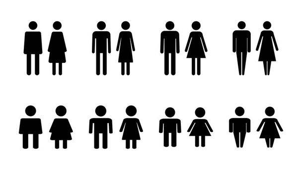 Conjunto de iconos hombre y mujer. símbolo masculino y femenino - Vector, imagen