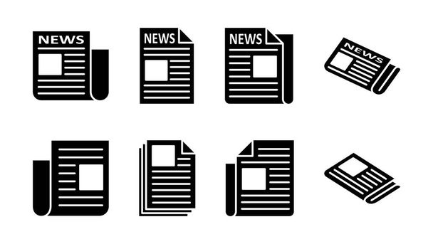 Set di icone per giornali. notizie carta segno vettoriale - Vettoriali, immagini
