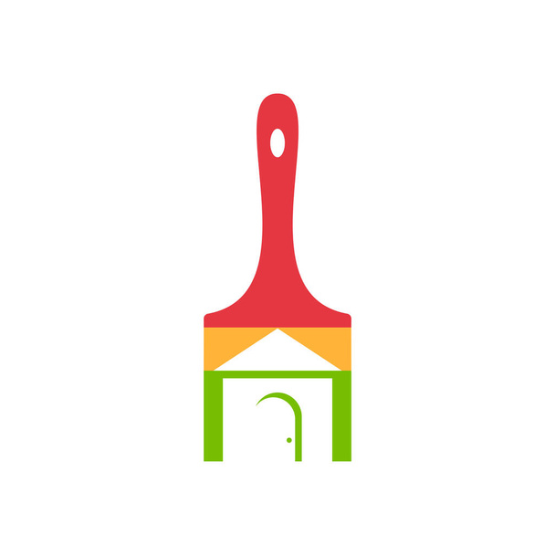 Paint House logo design vector illustration, Creative Paint logo design concept template, symbols icons - Vector, imagen