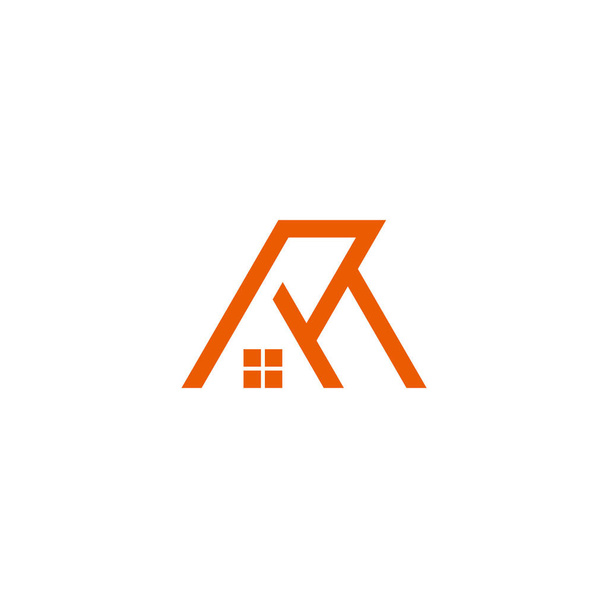 letra r m casa simple línea geométrica logo vector - Vector, Imagen