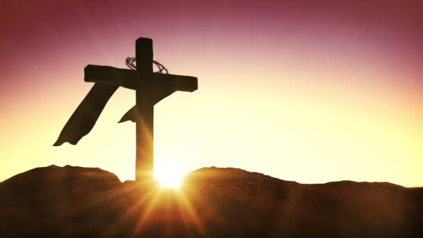 Jesus ist auferstanden Dornenkrone Kalvarienberg Christus wurde gekreuzigt Ostern Golgatha Stein der Salbung Jesus Grab - Filmmaterial, Video