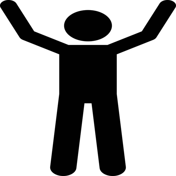 geste homme levant les mains icône dans le style solide - Vecteur, image
