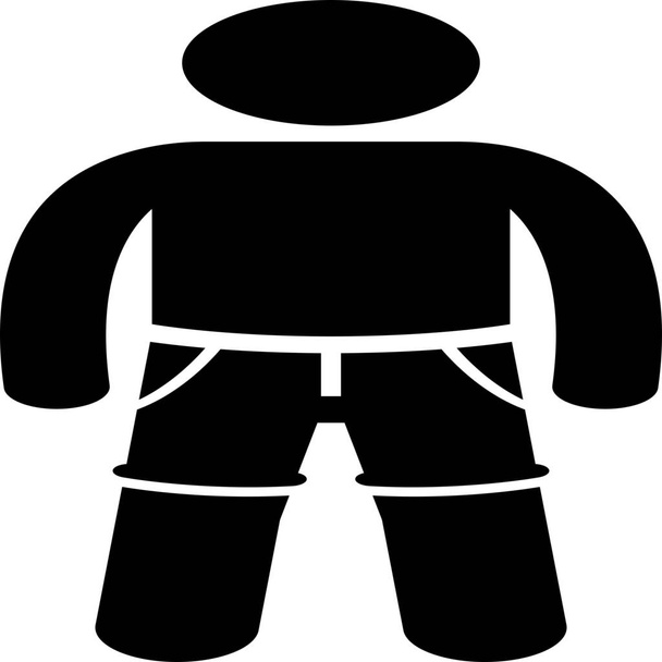 Stoff Kleidungsstück Khaki Shorts Symbol in solidem Stil - Vektor, Bild