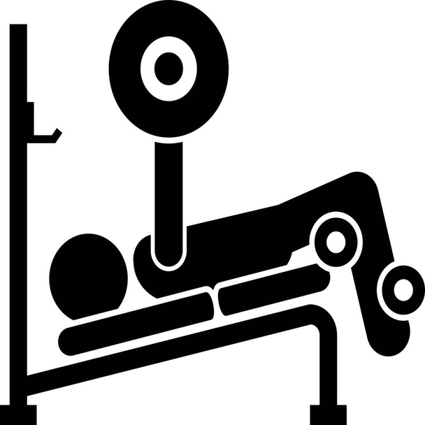 bench press bodybuilder dispanate icon in Flat style - Вектор, зображення