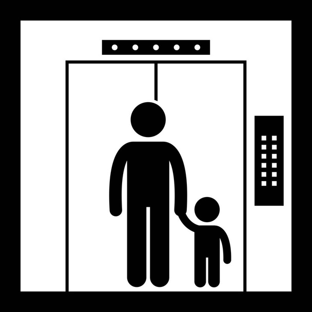 доросла іконка дитячого ліфта в суцільному стилі
 - Вектор, зображення