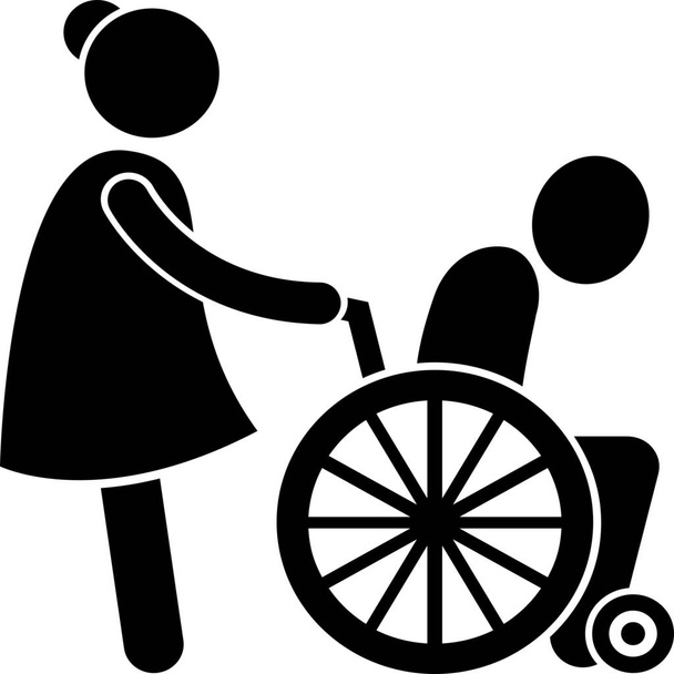 care elderly home icon in Solid style - Vector, Image