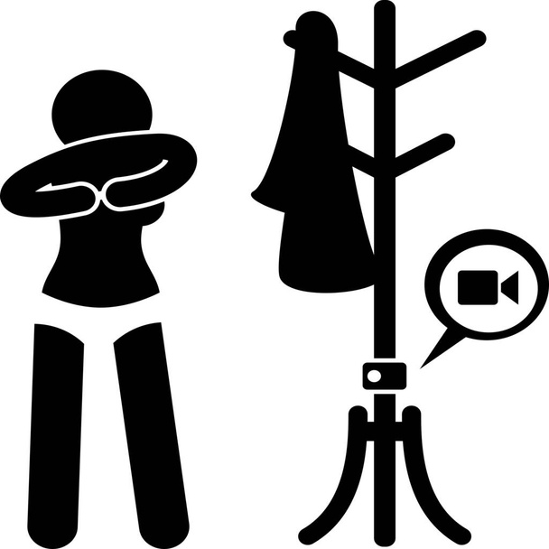 camera changing clothes icon in Solid style - Vector, Image