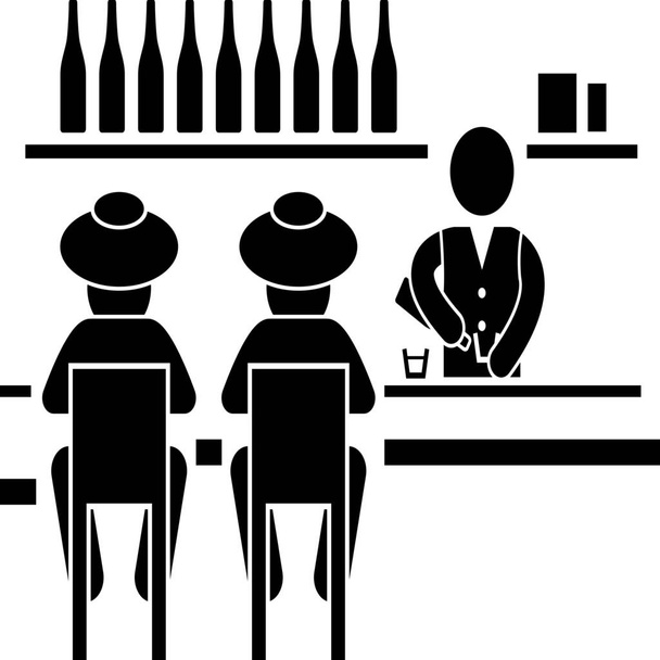 barra de álcool ícone bartender em estilo sólido - Vetor, Imagem