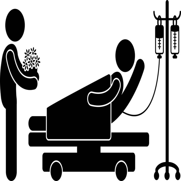 friend hospital man icon in Solid style - Vetor, Imagem