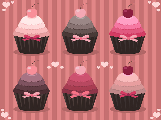 Set cupcake San Valentino
 - Vettoriali, immagini