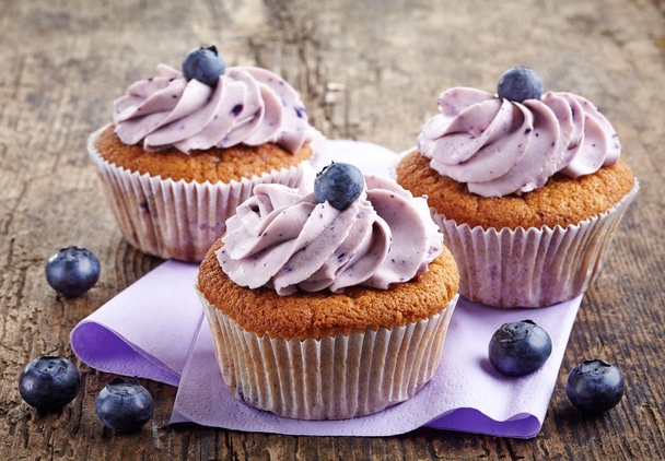 Blueberry cupcakes - Foto, afbeelding