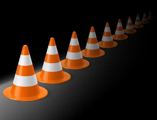 Row of traffic cones - Vektor, kép
