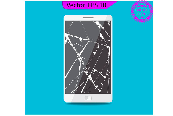 Broken Phone icon. Broken mobile phone. Transparent background.  - Vector, Image