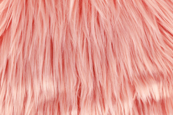 Close up of long pink synthetic fake fur - Foto, Imagem