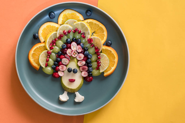creative plate with vegetable and fruits - Photo, Image