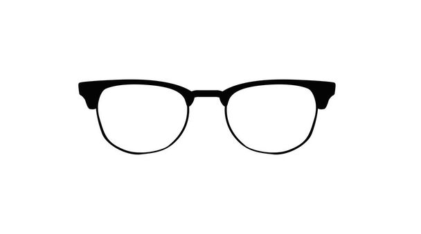 Vektor Elszigetelt fekete-fehér illusztrációja Clubmaster szemüveg - Vektor, kép