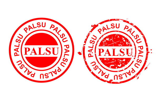 Απλό διάνυσμα 2 στυλ κόκκινο κύκλο, Palsu ή ψεύτικο στην Ινδονησία γλώσσα - Διάνυσμα, εικόνα