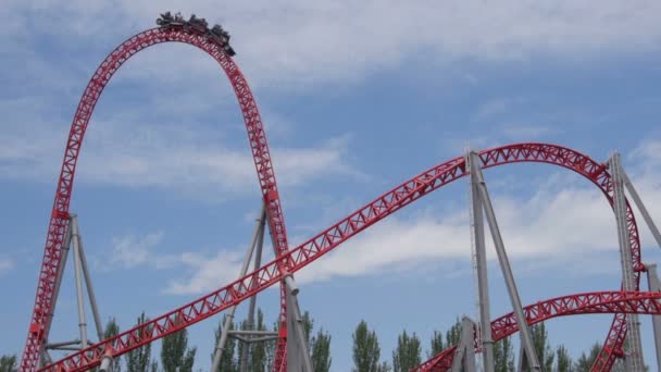 People riding the roller coaster - Footage, Video
