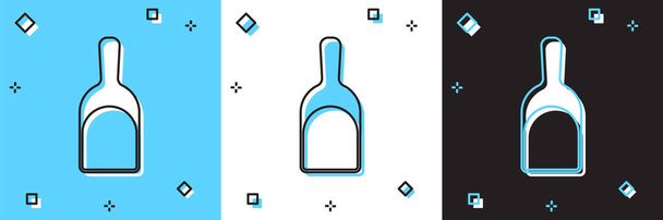 Set Dustpan Symbol isoliert auf blauem und weißem, schwarzem Hintergrund. Reinigungsdienste. Vektor - Vektor, Bild