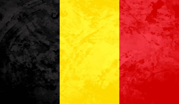 Grunge Belgium flag textured background. Vector illustration - Vector, Image