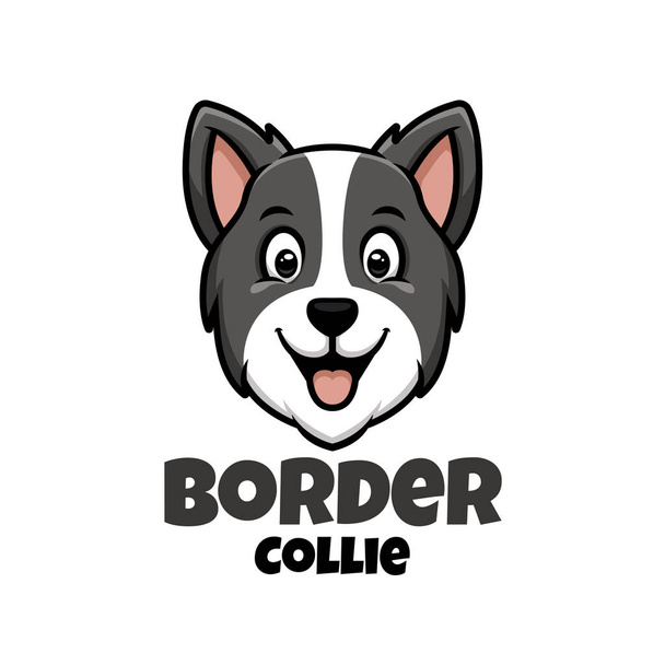 Logo sklepu zoologicznego, opieki nad zwierzętami lub własnego psa z Border Collie - Wektor, obraz