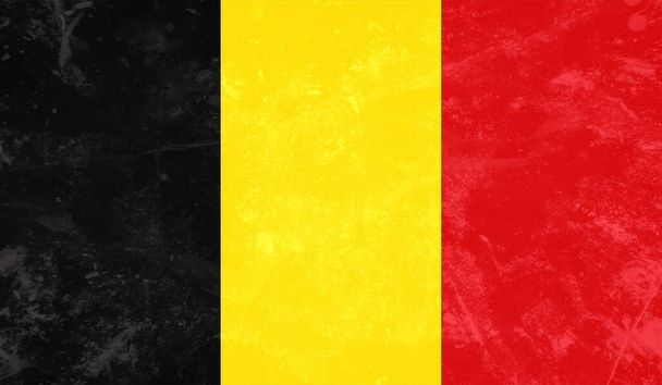 Grunge Belgium zászló texturált háttér. Vektorillusztráció - Vektor, kép