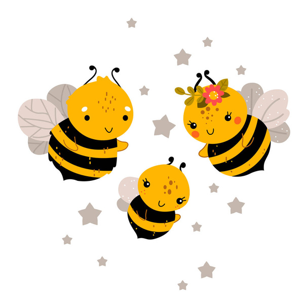 Проста листівка медова бджола
. - Вектор, зображення