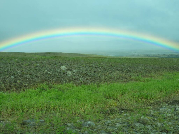 rainbow in the highlands of iceland near akureyri - Photo, Image
