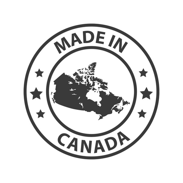 Zrobiona w Kanadzie ikona. Naklejka na znaczki. Ilustracja wektora - Wektor, obraz