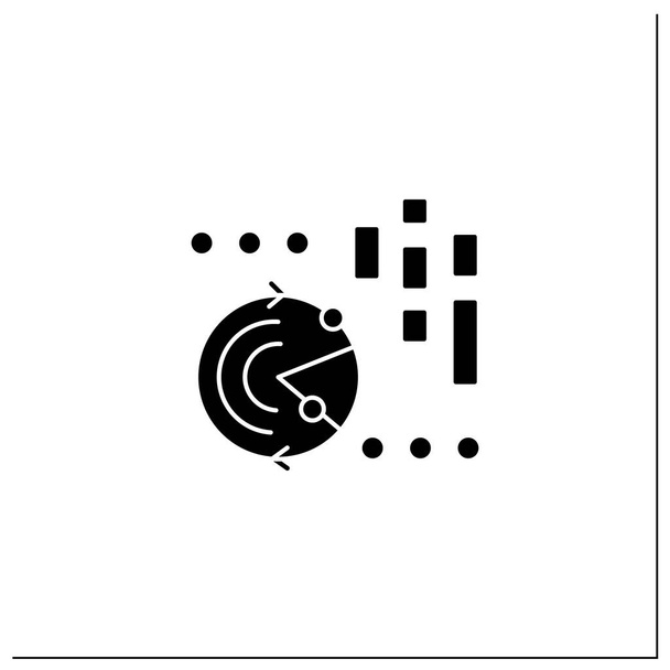 Continuously data update glyph icon - Vector, Image