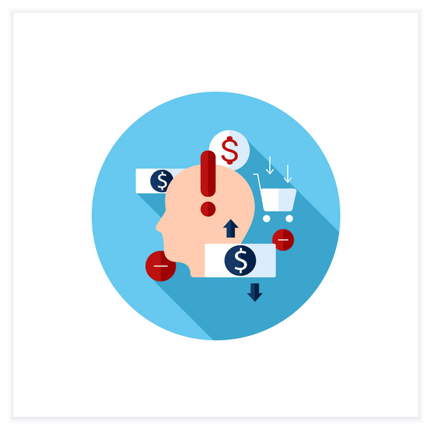 Mindful spending flat icon - Vector, Image