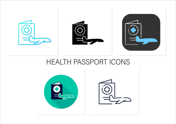 Health passport icons set - Vector, Image
