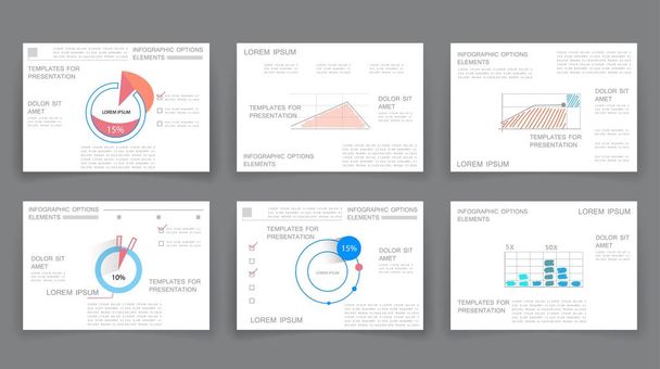 Creatieve presentatiesjablonen. vlakke ontwerp vector infografische elementen voor dia 's, jaarverslag, brochure, flyers, web design en banner - Vector, afbeelding
