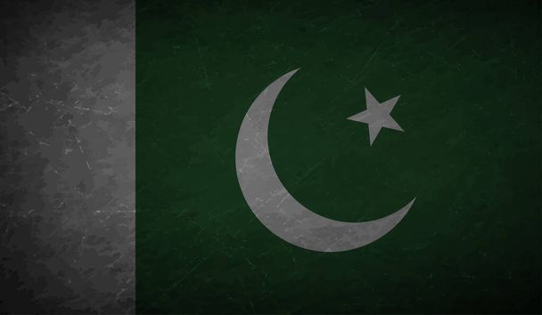 Flaga narodowa Pakistanu utworzona w stylu grunge - Wektor, obraz