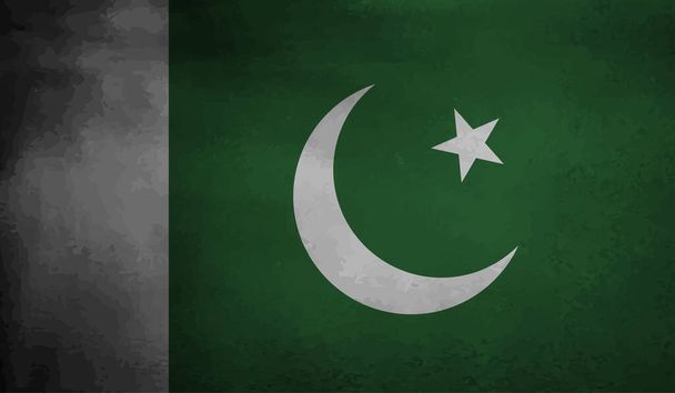 Pákistánská národní vlajka vytvořena ve stylu grunge - Vektor, obrázek